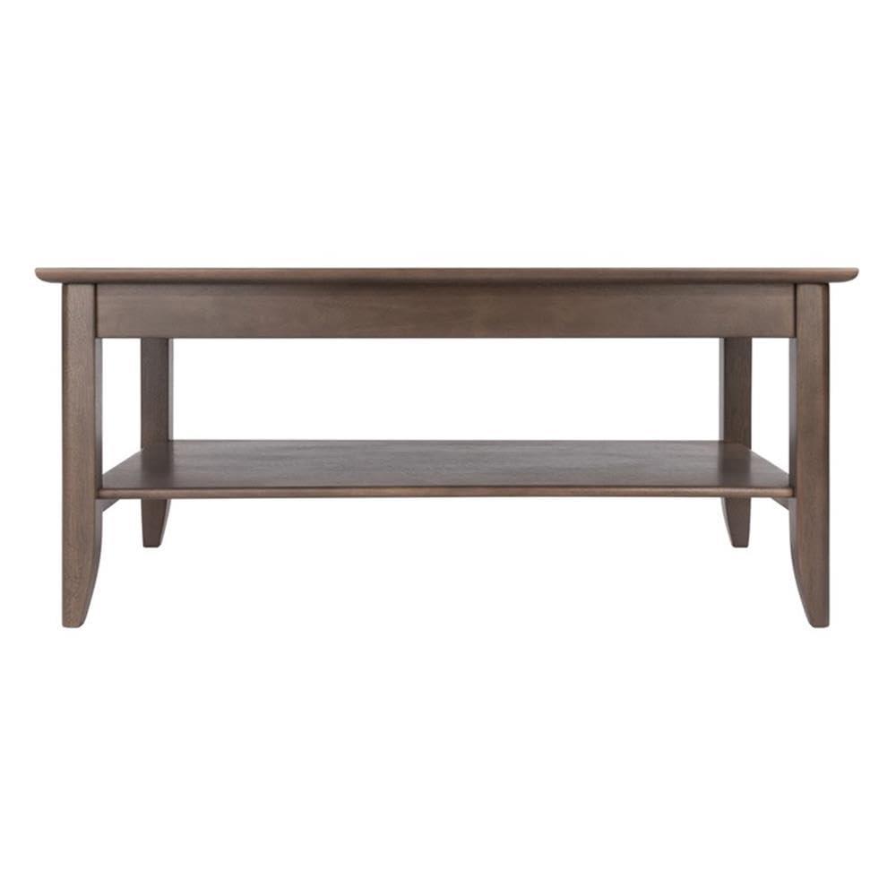 Santino Coffee Table Oyster Gray - Winsome: Wooden Rectangle Design, Fixed Shelf, MDF & Veneer, Living Room Furniture