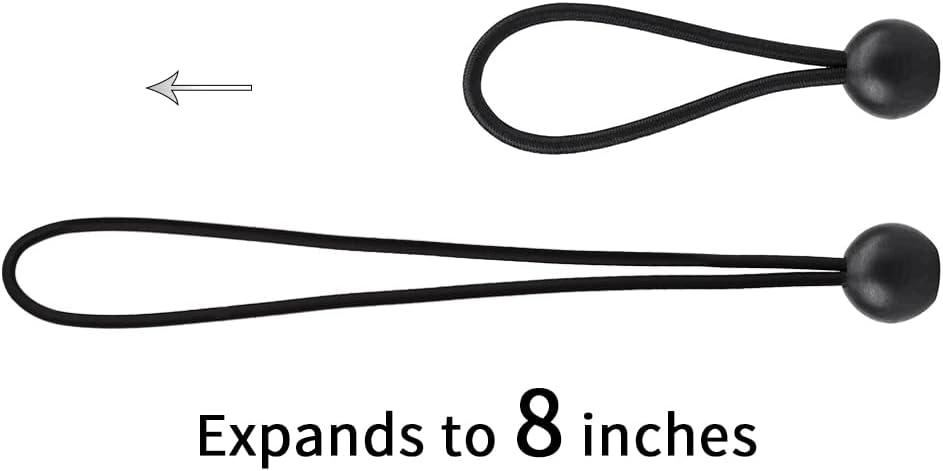 Bungee Cord, 30 Packs Bungee Balls, Black Bungee Cords Heavyweight 4 inches Tarp Bungee Cords Tie Down Straps Multifunction Elastic Rope for Camping, Tents, Cargo, Projector Screen, Canopy Tent