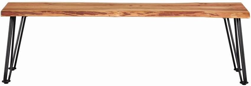 Coaster Sherman Wood Live-edge Bench Natural Acacia and Matte Black