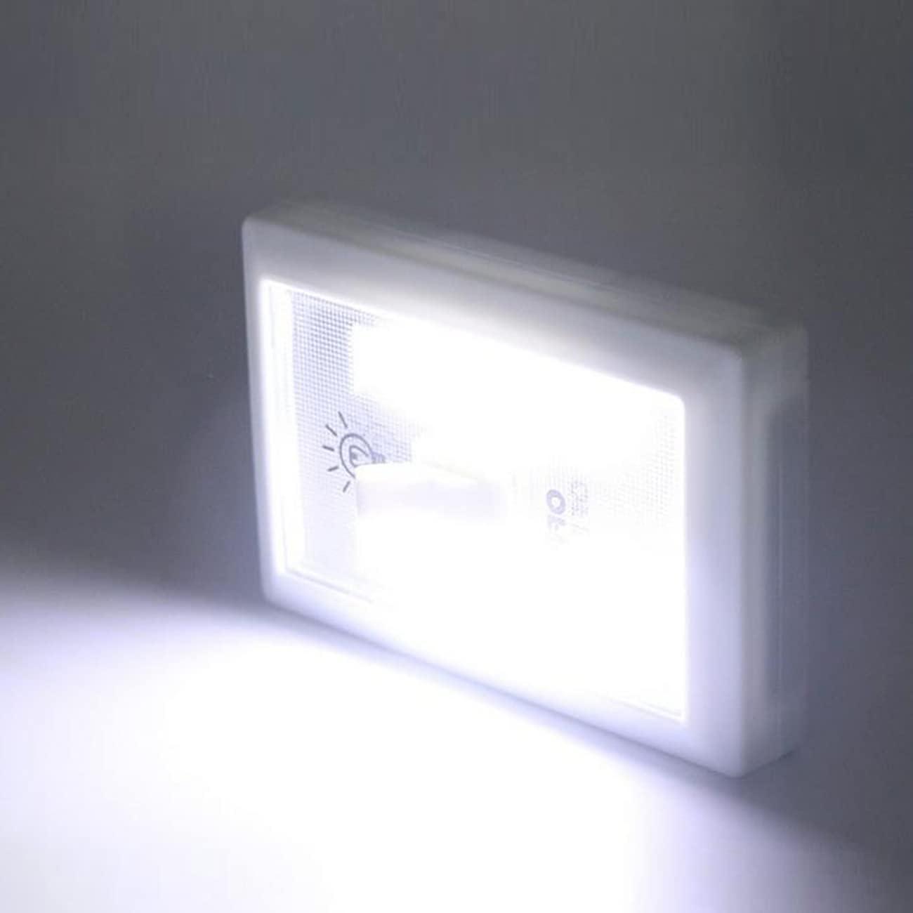 Battery Operated Switch LED Lights, Portable Tap Light, Push Closet Light, COB LED Cordless Night Lights, Touch, Wall Mount Under Cabinet, Shed, Kitchen, Garage, Attic, RV(6 Pack)