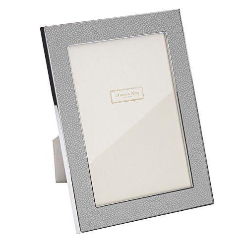 Silver 4x6 Faux Shagreen Tabletop Picture Frame