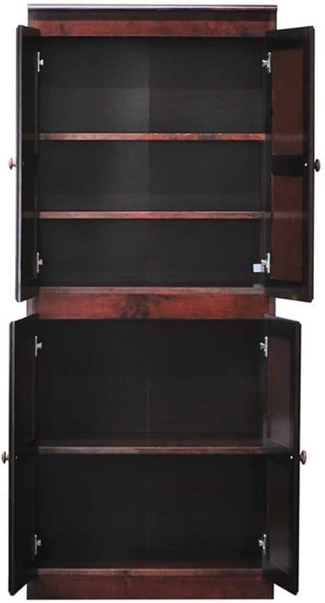 Multi-use Storage Cabinet, Cherry Finish 5 Shelves