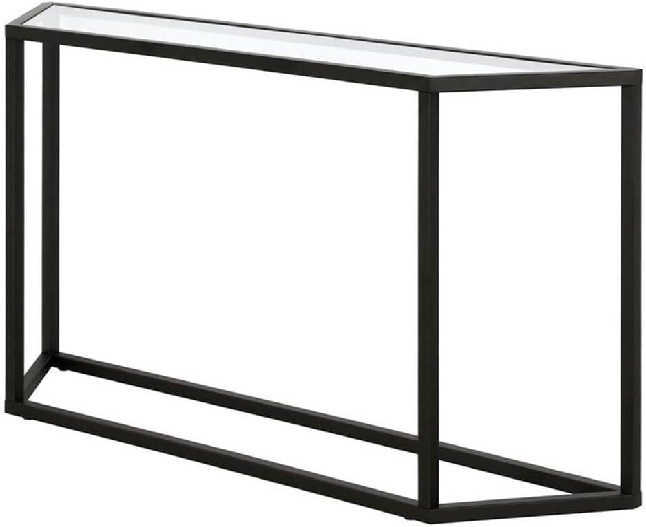 Evelyn&Zoe Levi 55" Wide Trapezoid Console Table, Blackened Bronze