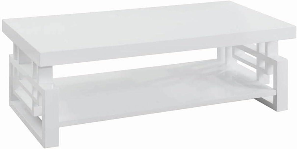 High Glossy White Rectangular Coffee Table