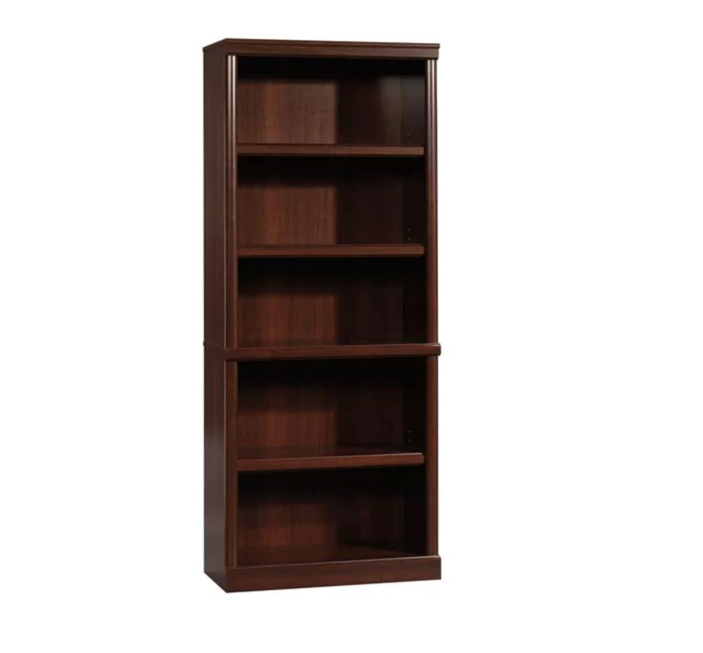 70" 5 Shelf Bookcase Select Cherry Red - Sauder: Transitional Style, MDF Frame, Adjustable Shelves