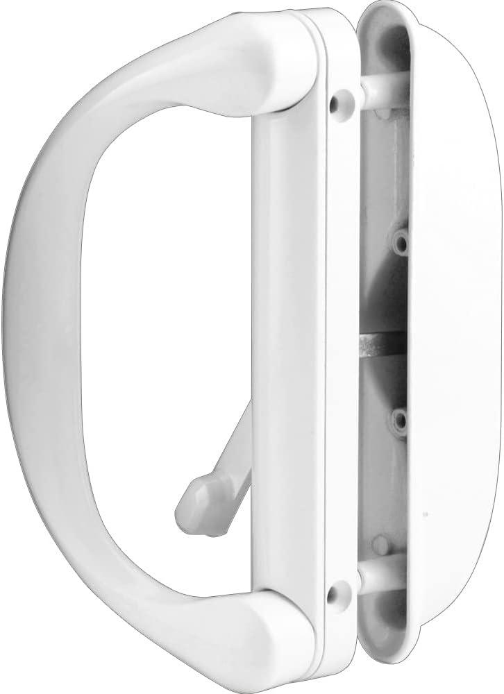 Diecast, White, Outside Patio Door Pull with Latch (Single Pack)