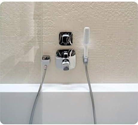 hansgrohe PuraVida Avantgarde Minimalist Volume and Auto Temperature Control 2-Handle 6-inch Wide Thermostatic Shower Trim for Rough-in Valve in Chrome, 15775001