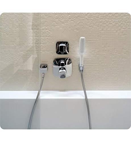 hansgrohe PuraVida Avantgarde Minimalist Volume and Auto Temperature Control 2-Handle 6-inch Wide Thermostatic Shower Trim for Rough-in Valve in Chrome, 15775001