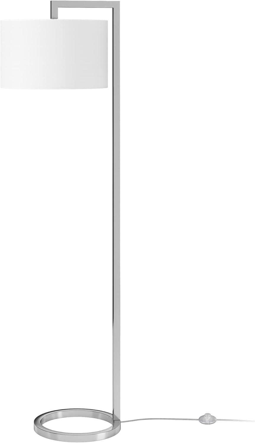 Evelyn&Zoe Traditional 64" Tall Polished Nickel Floor Lamp