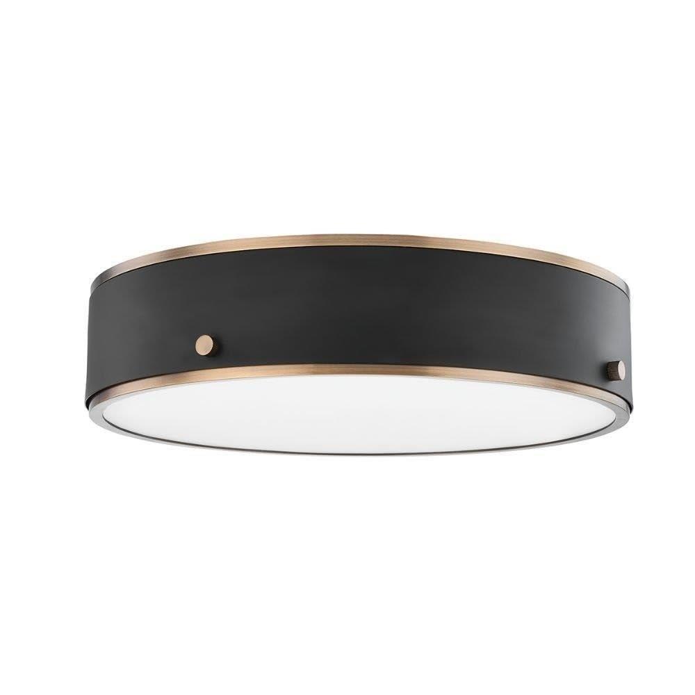 Oslo Flush Mount Light - Brass and Black / 16" Dia