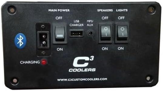 Blue Remote-Controlled Cooler with Bluetooth Speakers