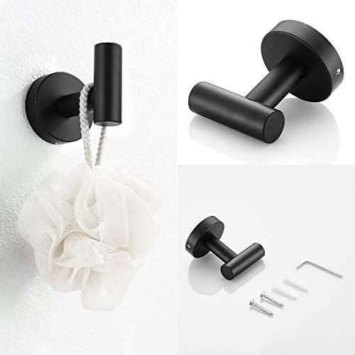 24 Inch Towel Bar Sets 4 Pieces Bathroom Kit Accessories Restroom Towel Ring Holder Toilet Paper Holder and Hook Set SUS 304 Stainless Steel Bathroom Hardware Heavy Duty Wall Mount (Brushed Silver)