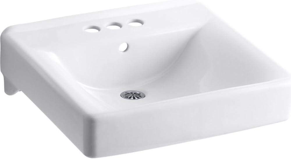 Soho Elegance 20" White Ceramic Wall-Mount Lavatory Sink