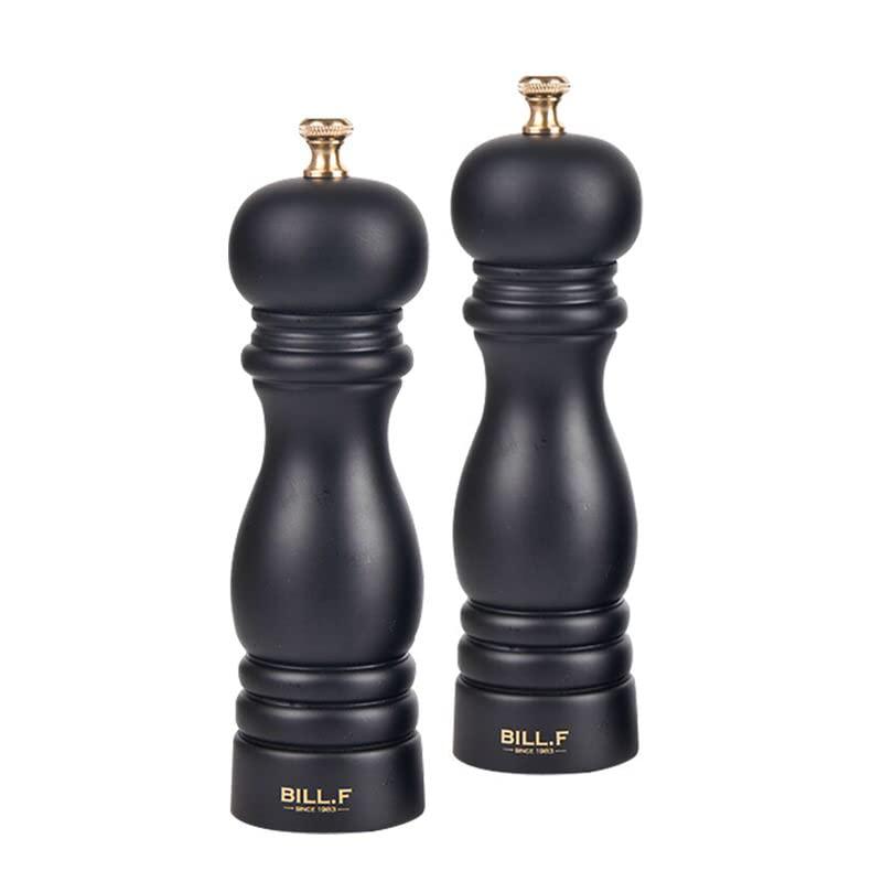 Salt and Pepper Grinder Set, Wood Pepper Mill Set of 2 Manual Salt Pepper Shakers