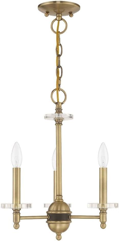 Bancroft Antique Brass Mini Chandelier with Clear Crystal Accents