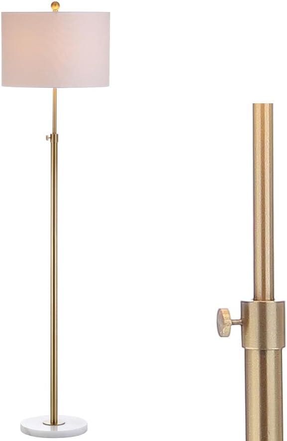 JONATHAN Y JYL3022A June 65" Adjustable Metal/Marble LED Floor Lamp, Modern, Contemporary, Elegant, Glam, Office, Living Room, Family Room, Dining Room, Bedroom, Hallway, Foyer, Brass