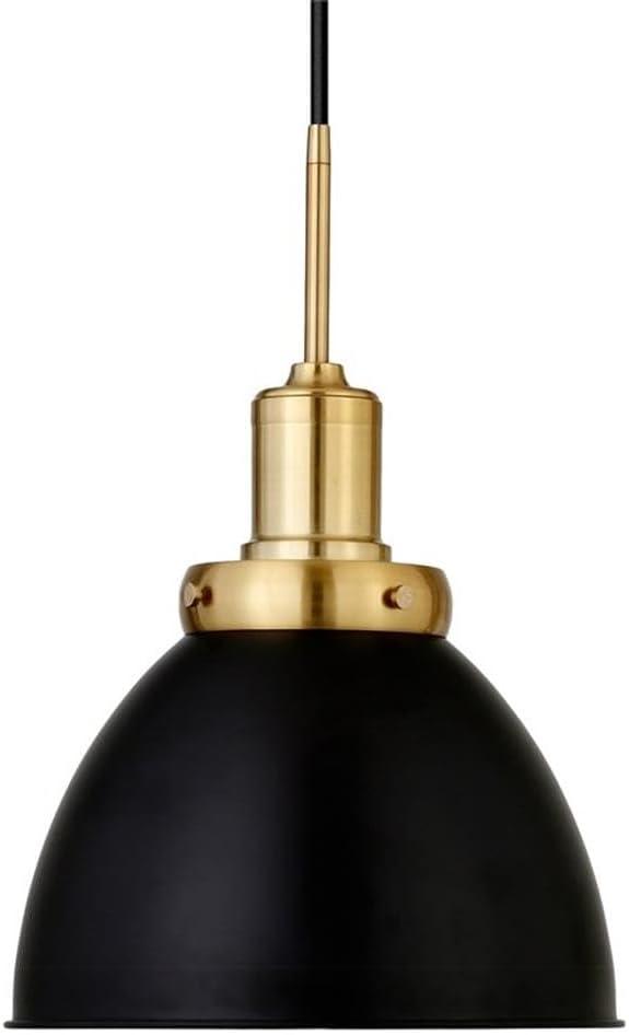 Henn&Hart 12" Black/Brass Metal Pendant