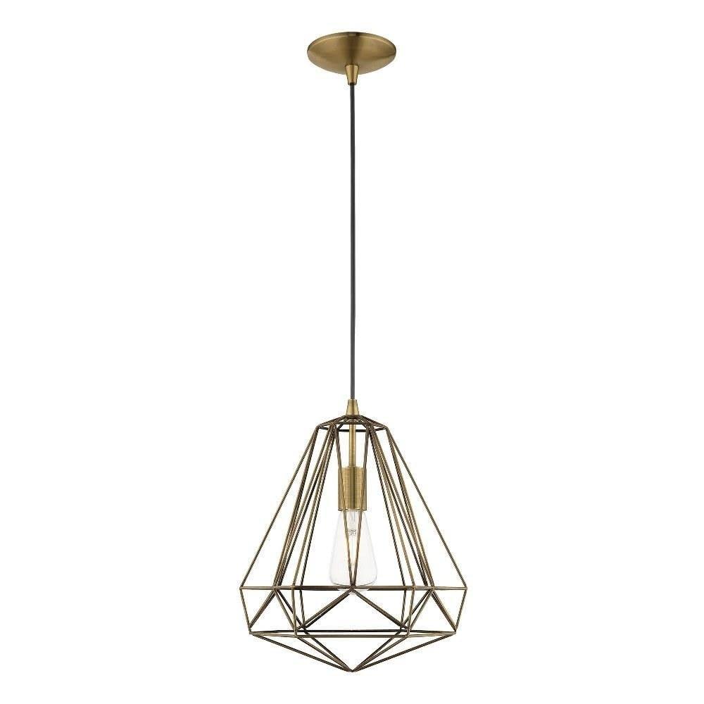 Livex Lighting Knox 1 - Light Pendant in  Antique Brass