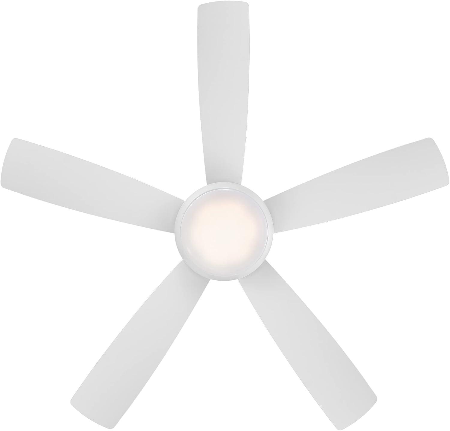 Odyssey 5- Blade Smart Flush Mount Ceiling Fan with Remote Control and LED Light Kit Included