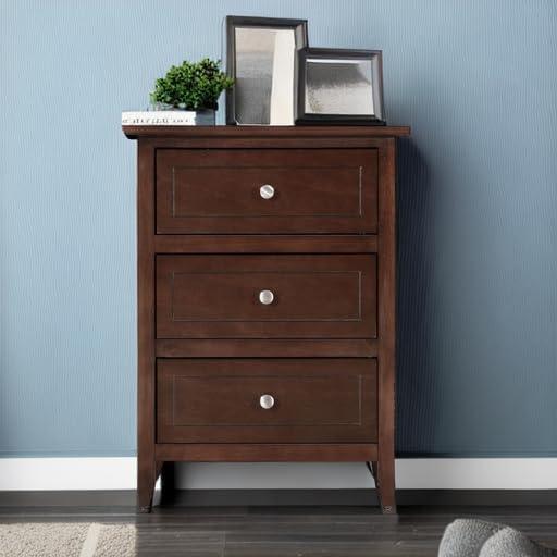 Glory Furniture Daniel 3 Drawer Nightstand in Cappuccino