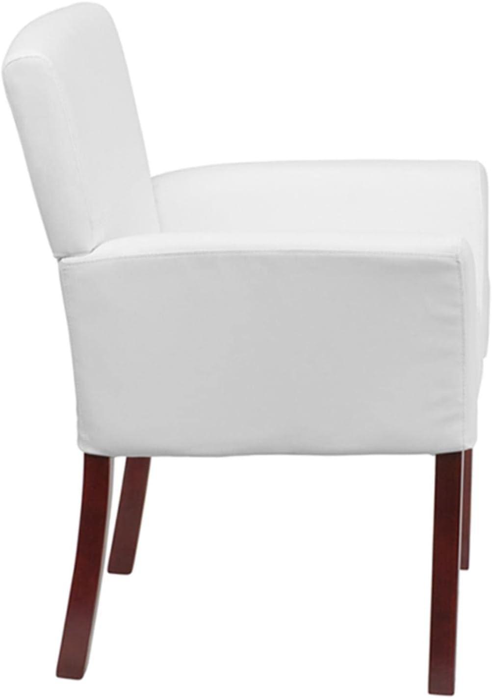 Paulson LeatherSoft Executive Side Reception Chair with Mahogany Legs