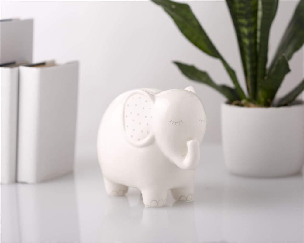 Pearhead Ceramic Elephant Bank - White