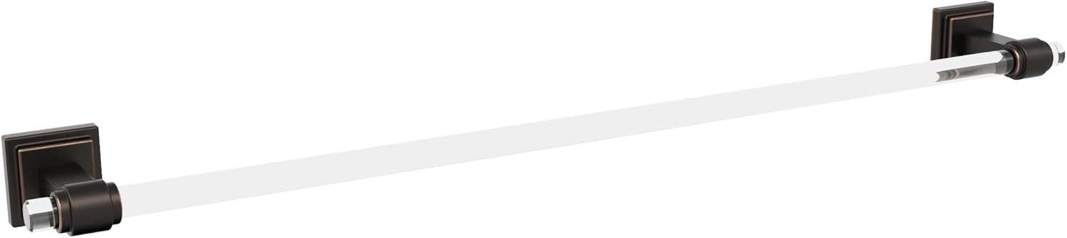Amerock Glacio Clear/Oil-Rubbed Bronze 24 inch (610mm) Towel Bar