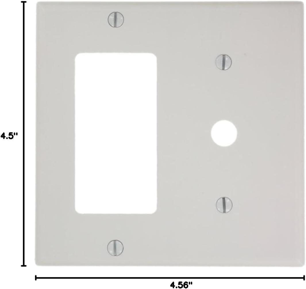 White 2-Gang Switch and Telephone Wall Plate