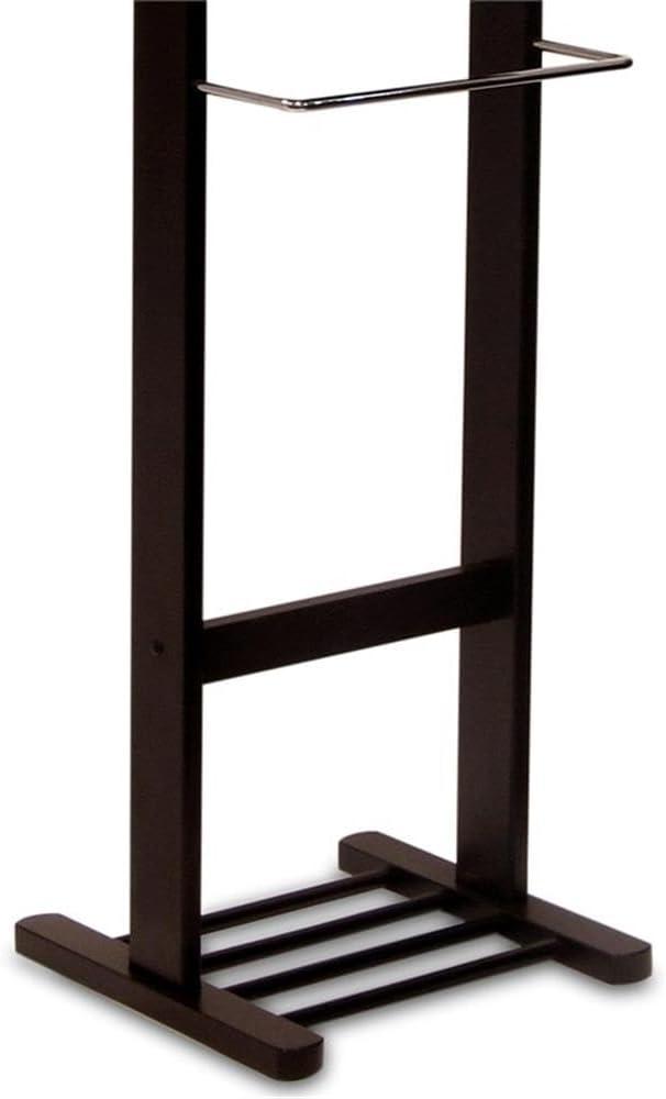 Carson Valet Stand - Dark Espresso - Winsome: Suit & Accessory Organizer, Shoe Rack, Tilt Mirror