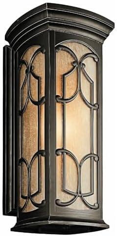 Distressed Bronze Traditional Outdoor Wall Lantern with LED Light