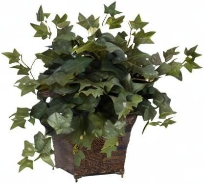 Nearly Natural Puff Ivy with Coiled Rope Planter Silk Plant