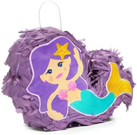 Mini Mermaid Piñatas for Girls Birthday Party Decorations (8 x 5 x 2.5 In, 3 Pack)