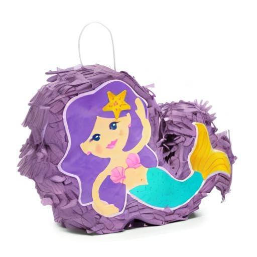 Mini Mermaid Piñatas for Girls Birthday Party Decorations (8 x 5 x 2.5 In, 3 Pack)