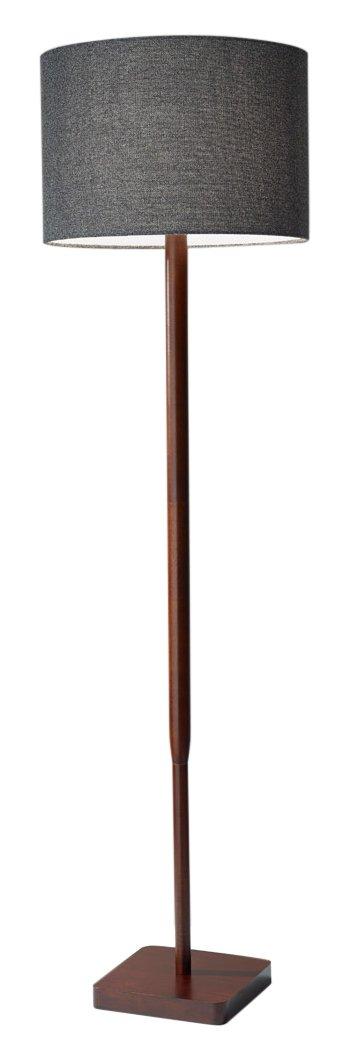 Adesso 58.5" 3-way Ellis Floor Lamp Brown: ETL Listed, Acrylic Shade, Turn Knob Switch