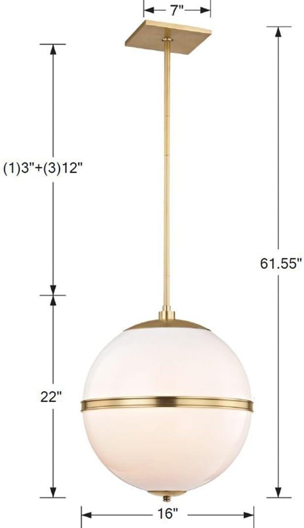 Crystorama Lighting Truax 3 - Light Pendant in  Aged Brass