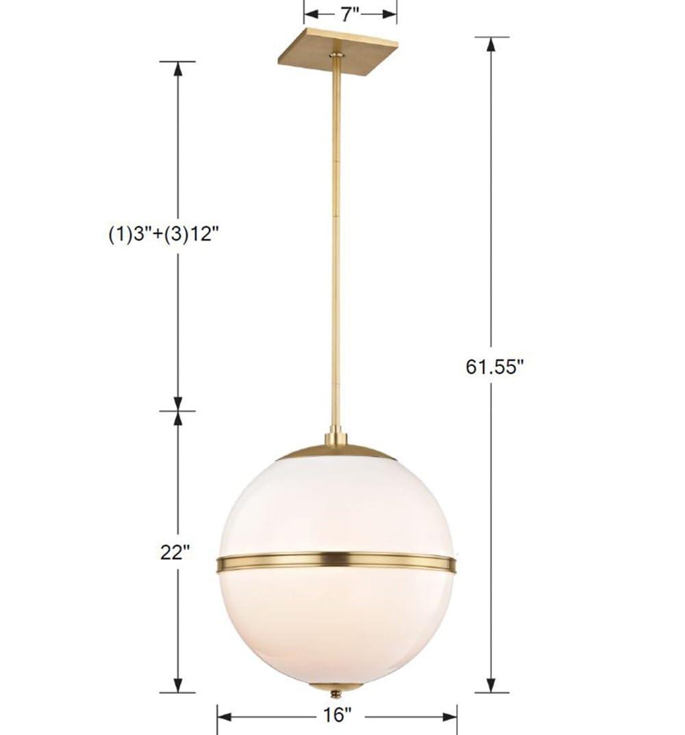 Crystorama Lighting Truax 3 - Light Pendant in  Aged Brass