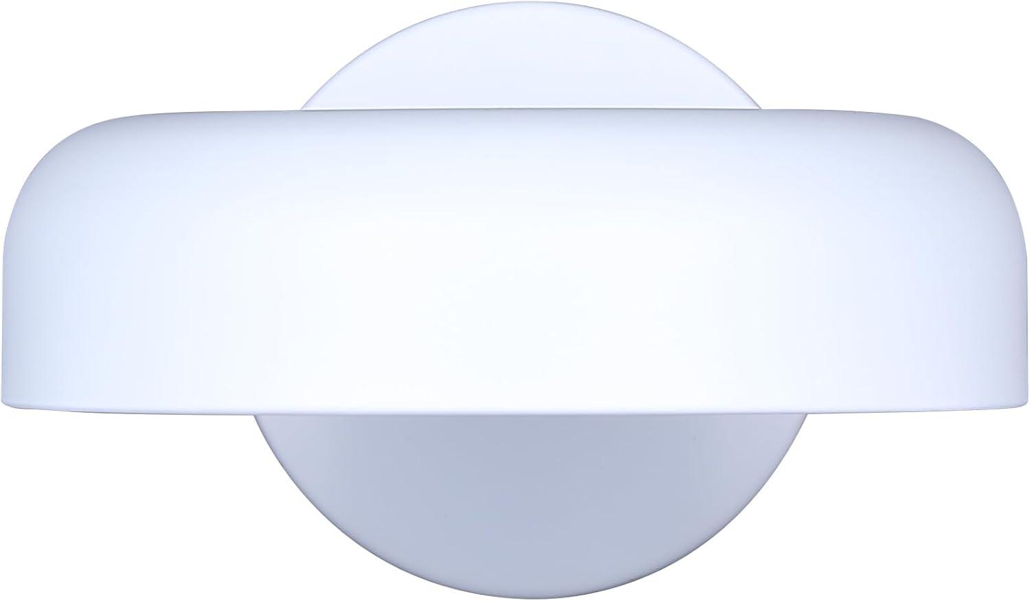 ZARIA 8 in. 1-Light White Integrated LED Wall-Light with White Metal Shade