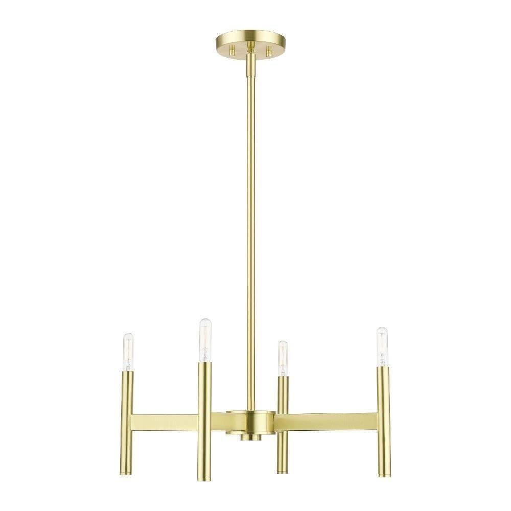 Livex Lighting Copenhagen 4 - Light Chandelier in  Satin Brass
