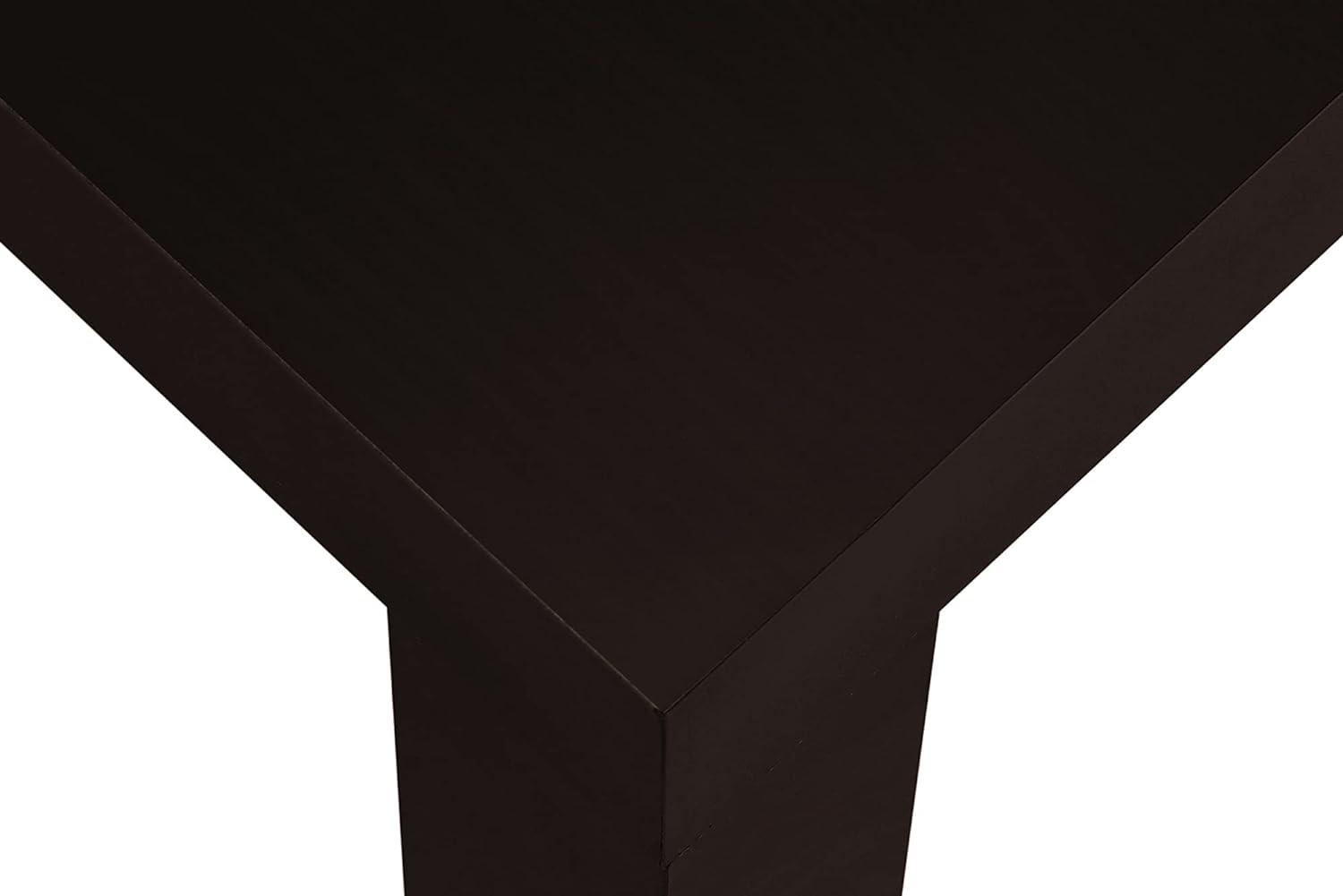 Transitional Glossy Brown Engineered Wood Square End Table