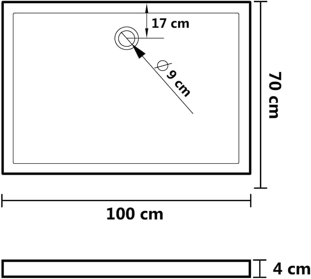vidaXL Shower Base Tray, Non-slip Bathroom Shower Pan, Reinforced ABS
