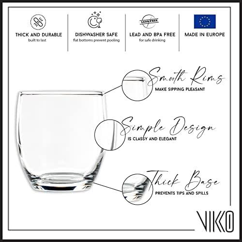 Vikko 8.3 Ounce Drinking Glasses | Thick and Durable Glass  For Water, Juice, Soda, or Wine  Dishwasher Safe  Set of Six Small Clear Glass Tumblers  2.9 Diameter x 3.2 Tall