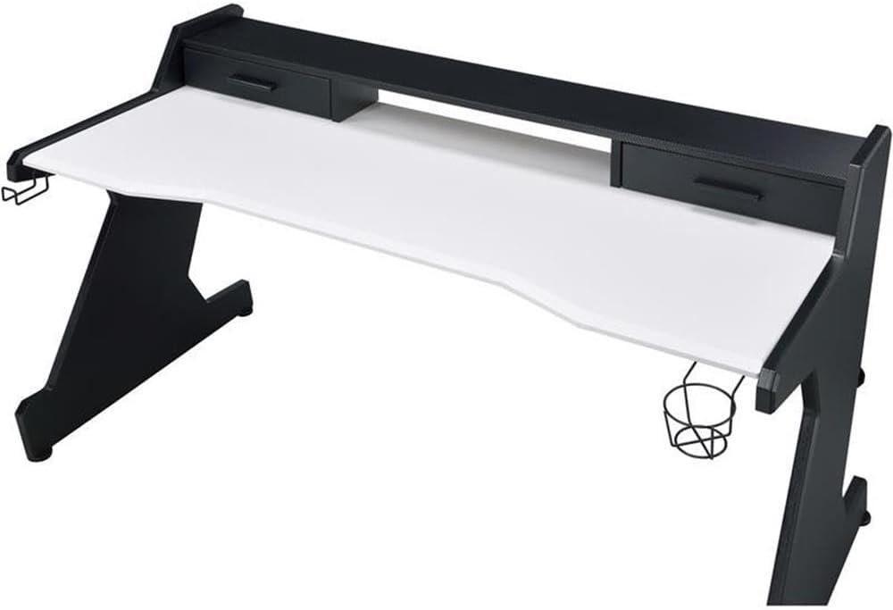 Bigga Gaming Desk Black/White - Acme Furniture