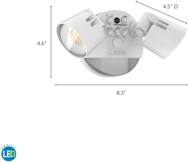 White Dual Head LED Security Flood Light with Motion Sensor