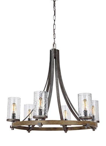 Steffens Iron & Textured Glass Chandelier (24"-48")