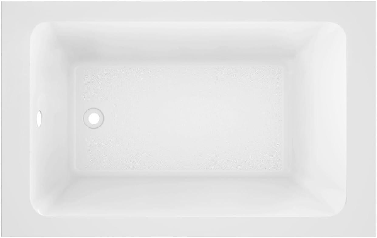 Kingston Brass Aqua Eden 54-Inch Acrylic Rectangular Drop-In Tub with Anti-Skid Surface