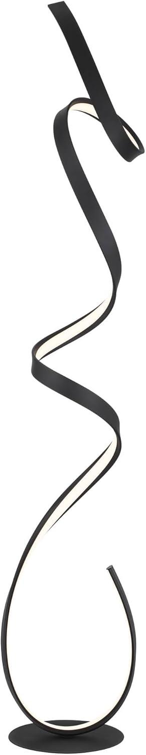 Possini Euro Design Avante Modern 56 1/2" Tall Standing Floor Lamp Ribbon LED Foot Switch Matte Black Finish Living Room Bedroom House Reading Office