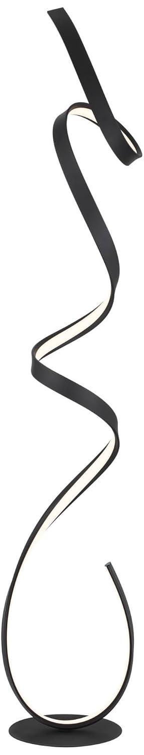 Possini Euro Design Avante Modern 56 1/2" Tall Standing Floor Lamp Ribbon LED Foot Switch Matte Black Finish Living Room Bedroom House Reading Office