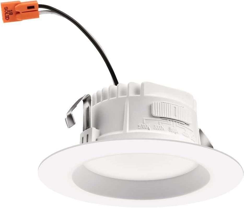 Matte White 4-Inch LED Retrofit Downlight 6-Pack