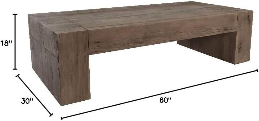 Raymond Rectangular Reclaimed Wood Coffee Table (60")