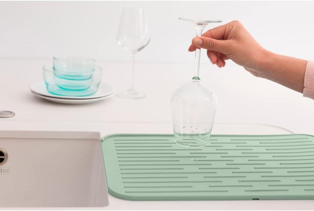 Jade Green Foldable Silicone Dish Drying Mat